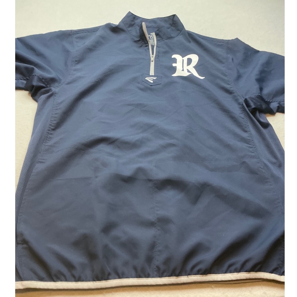 Easton 1/4 Zip Pullover Short Sleeve Navy Blue Athletic Shirt XL Athletic